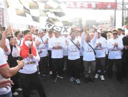 Warga Bandar Lampung Ikut Meriahkan Kirab Pemilu 2024