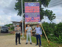 Tindak Lanjut Program Forum Komunikasi Lalu Lintas Jasa Raharja Perwakilan Kotabumi Bersama Mitra Lakukan  Pemasangan Pesan Keselamatan Berlalu Lintas di Kabupaten Mesuji