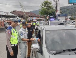 Tindak Lanjut Program Forum Komunikasi Lalu Lintas Jasa Raharja Perwakilan Kotabumi Bersama Mitra  Gelar  Operasi Simpatik di Lampung Barat