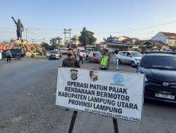 Jasa Raharja Perwakilan Kotabumi Bersama Mitra Lakukan  Operasi Gabungan di Tugu Alamsyah Lampung Utara
