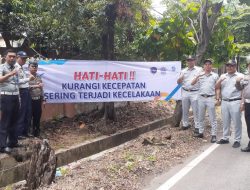 Survei Titik Rawan Laka Lantas dan Pemasangan Banner Himbauan Keselamatan Digelar di Bandar Lampung