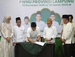 Gubernur Mirza Tandatangani Naskah Perjanjian Hibah Daerah yang akan Dijadikan Kantor PWNU Lampung di Pusat Pemerintahan Kota Baru